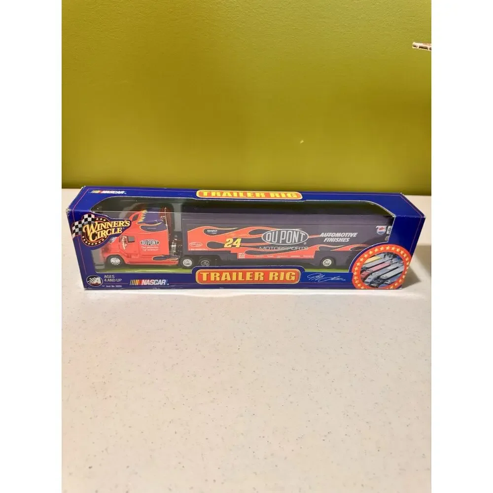 Vtg Nascar Winners Circle Jeff Gordon #24 Dupont Trailer‎ Rig 1:64 Red Flames